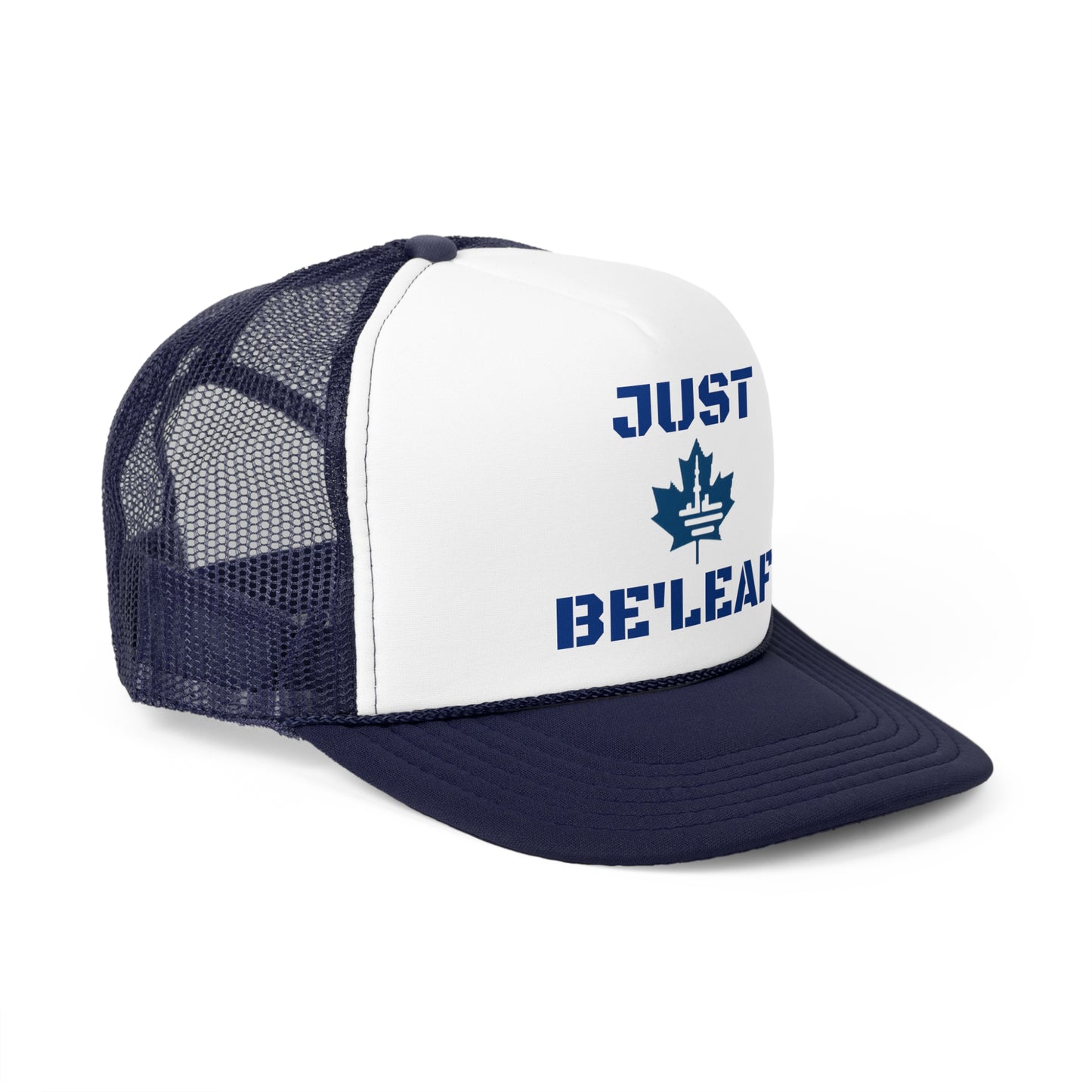 "Just Be'Leaf"  Blue Leaf Truckers Cap