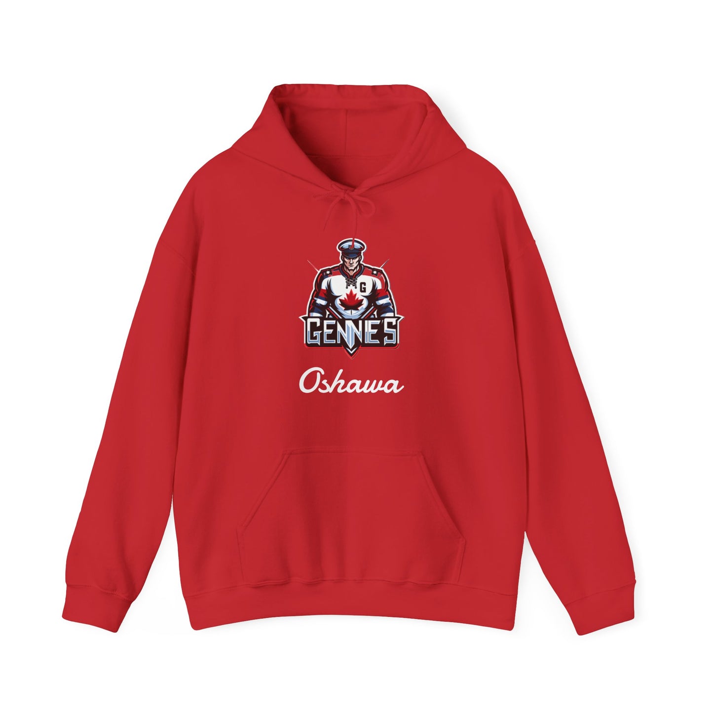 "Oshawa Stylized Gennies"  Red Hoodie