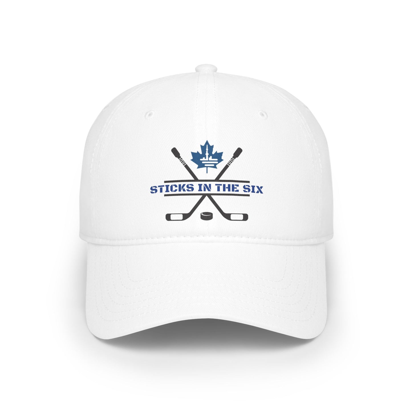 "Sticks in the Six" Blue Leaf White Low Profile Cap