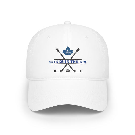 "Sticks in the Six" Blue Leaf White Low Profile Cap