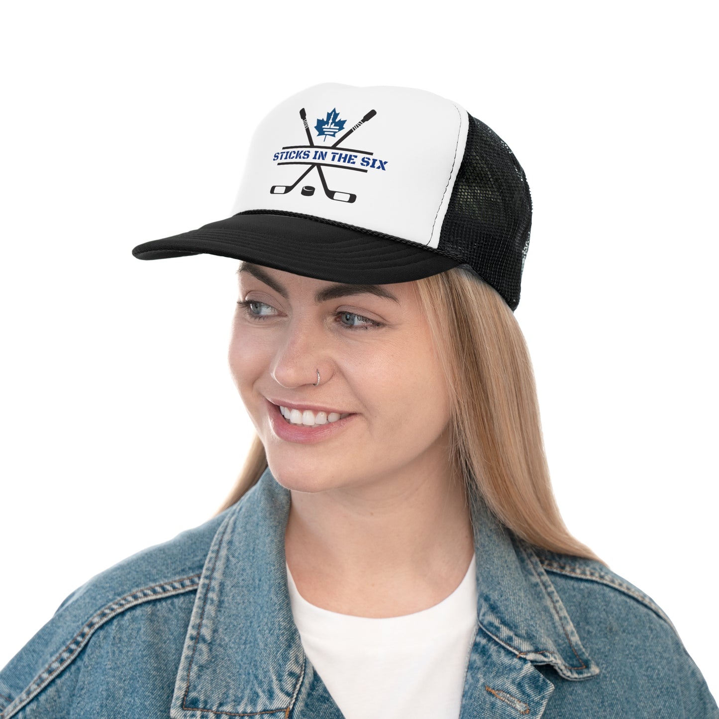 "Sticks in the Six" Blue Leaf Truckers Cap