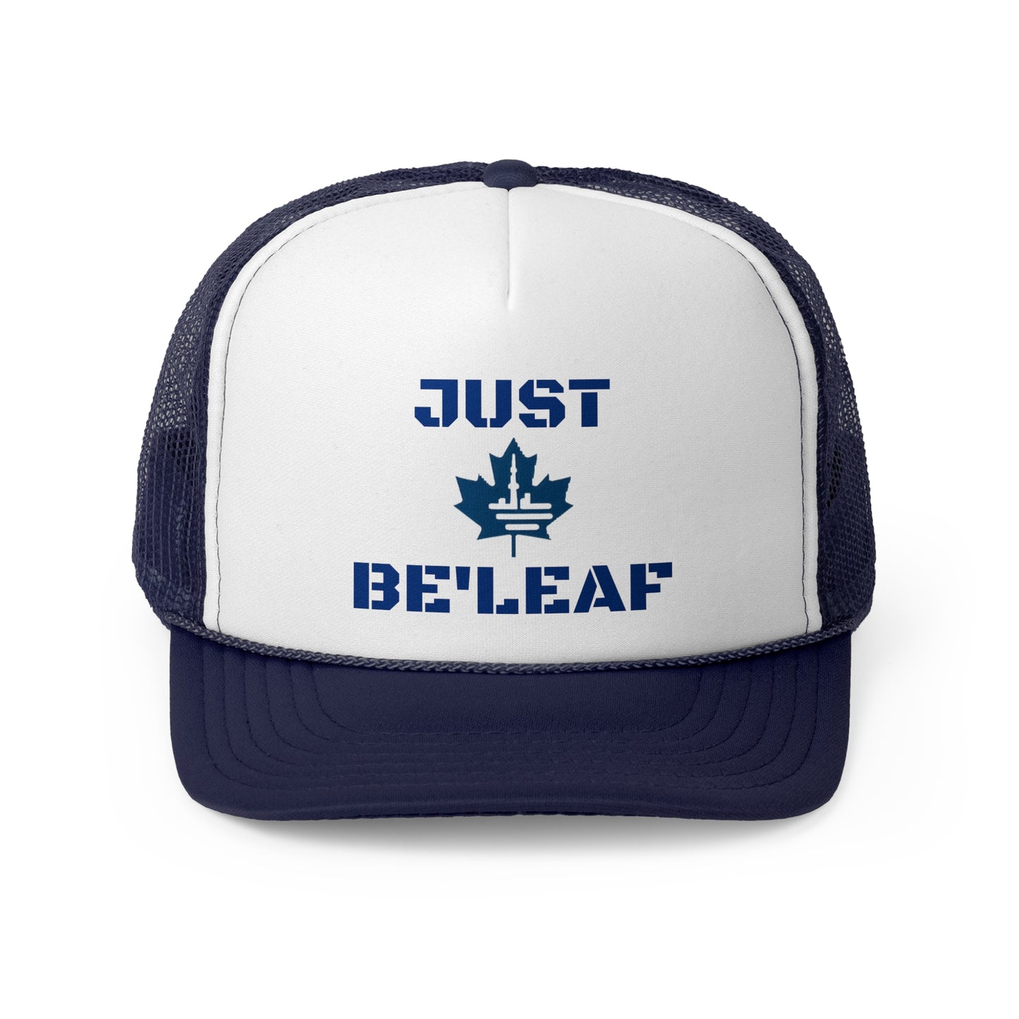 "Just Be'Leaf"  Blue Leaf Truckers Cap