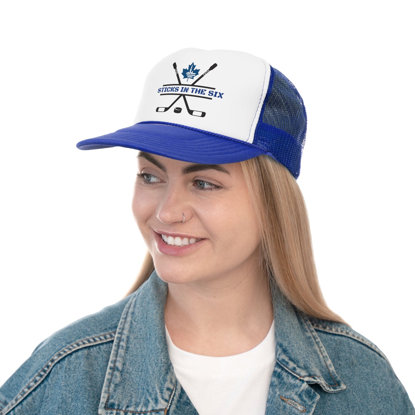 "Sticks in the Six" Blue Leaf Truckers Cap