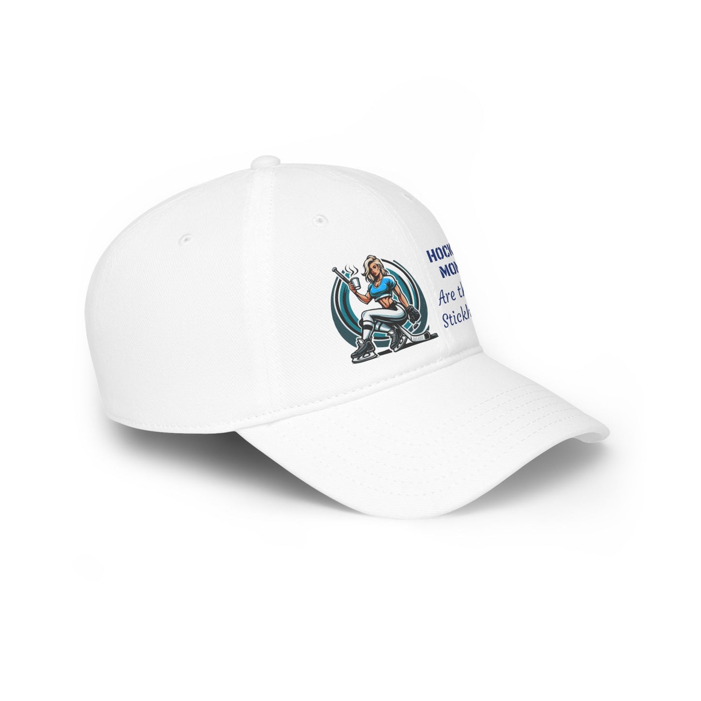 "Hockey Moms" White Low Profile Cap