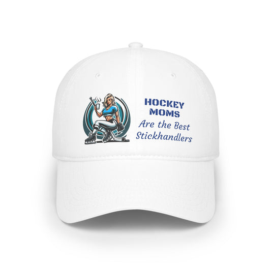 "Hockey Moms" White Low Profile Cap